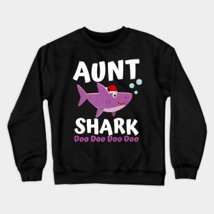 Aunt Shark Premium Christmas Mommy Shark Daddy Shark Crewneck Sweatshirt